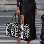Black And White Celtic Knot Print Duffle Bag