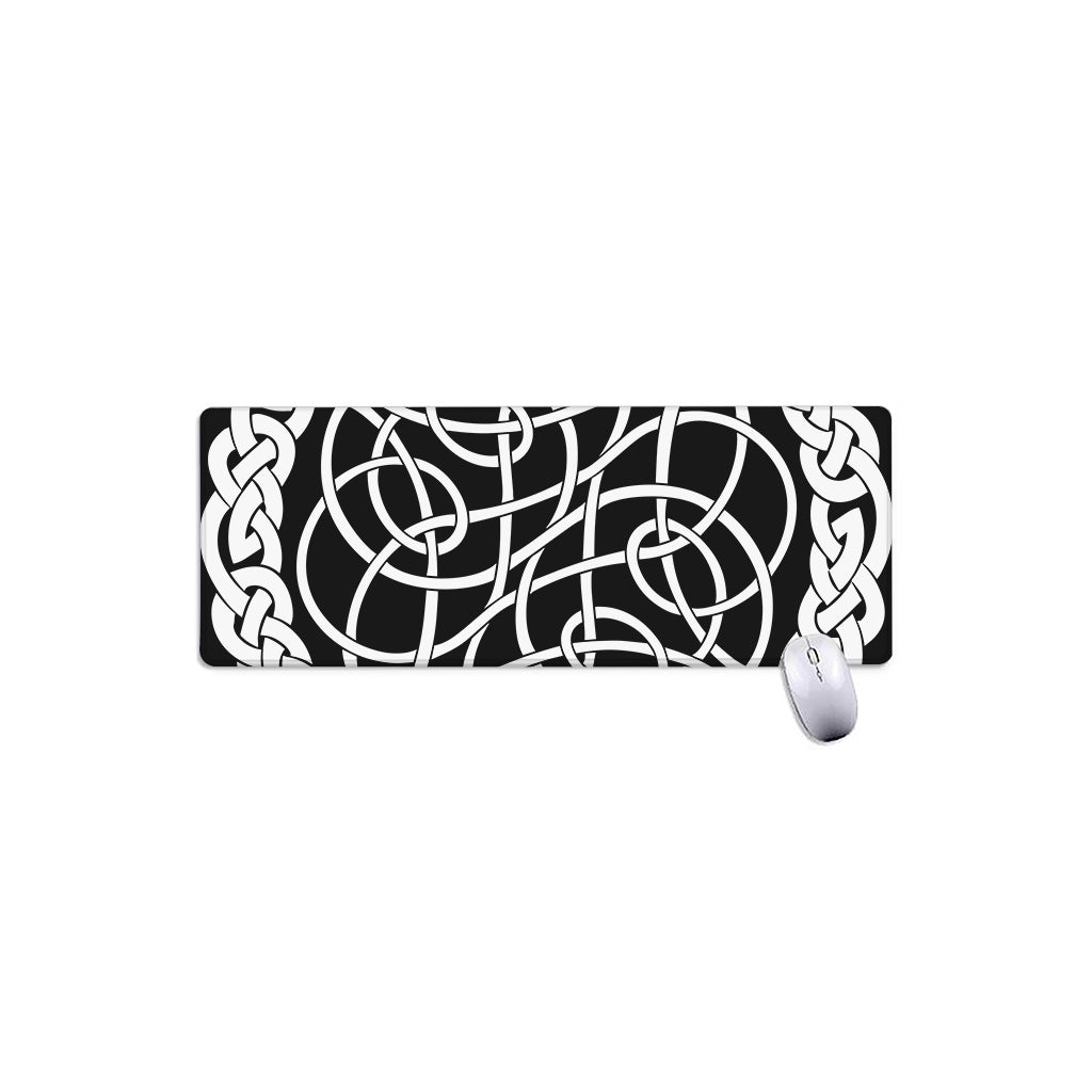 Black And White Celtic Knot Print Extended Mouse Pad