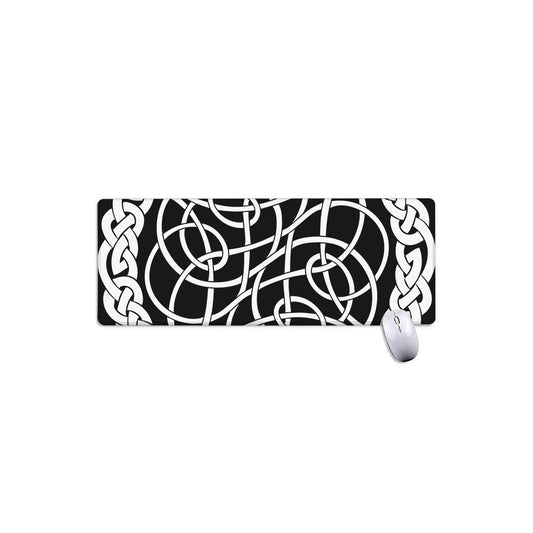 Black And White Celtic Knot Print Extended Mouse Pad