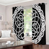 Black And White Celtic Knot Print Extra Wide Grommet Curtains