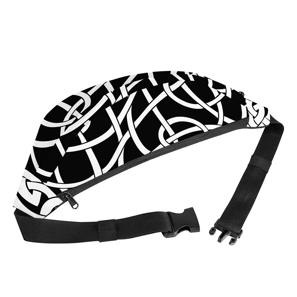 Black And White Celtic Knot Print Fanny Pack