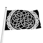 Black And White Celtic Knot Print Flag