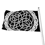 Black And White Celtic Knot Print Flag