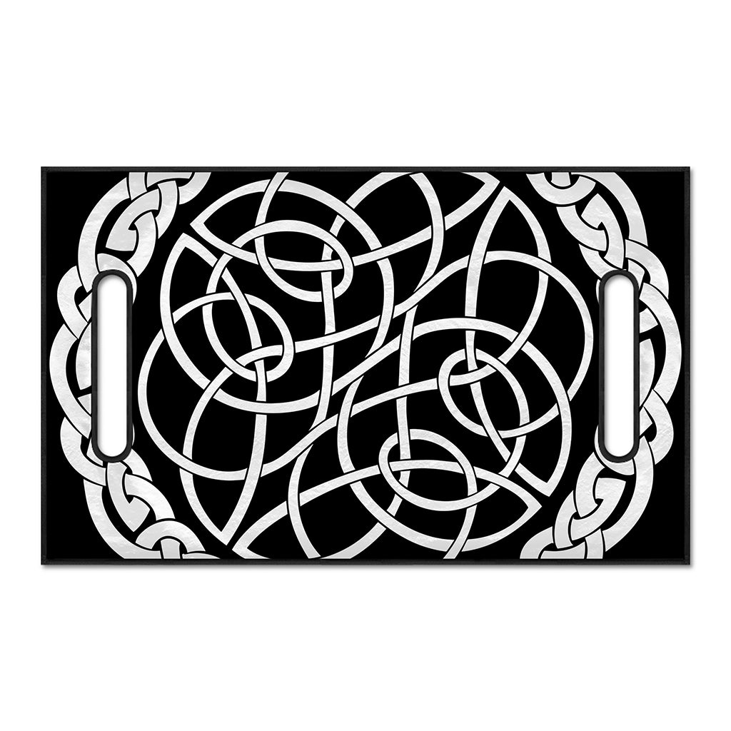 Black And White Celtic Knot Print Golf Cart Seat Cover