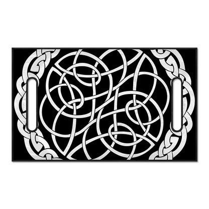 Black And White Celtic Knot Print Golf Cart Seat Cover