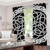 Black And White Celtic Knot Print Grommet Curtains