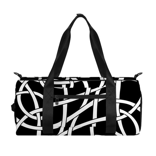 Black And White Celtic Knot Print Gym Bag