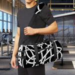 Black And White Celtic Knot Print Gym Bag