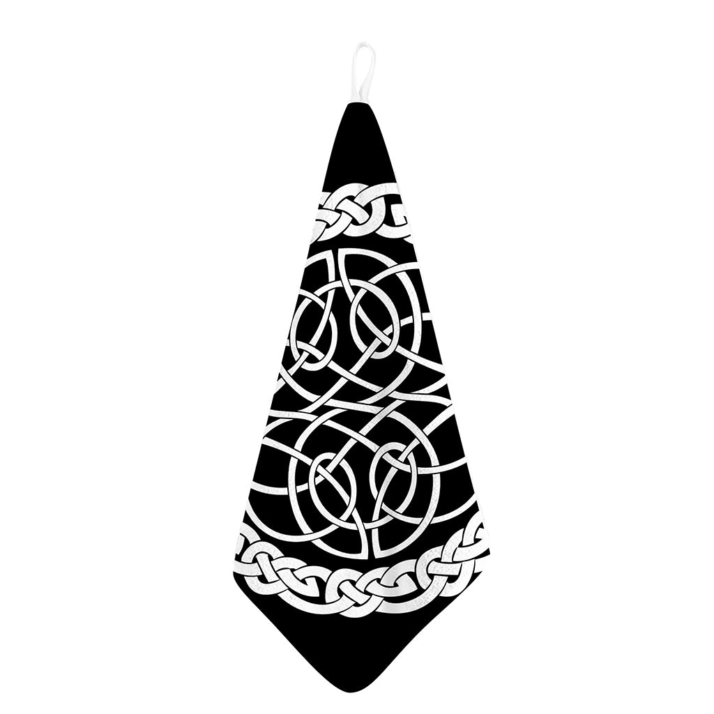 Black And White Celtic Knot Print Hand Towel