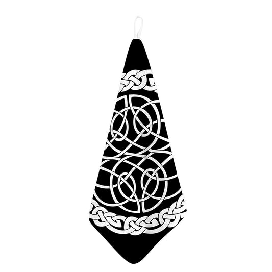 Black And White Celtic Knot Print Hand Towel