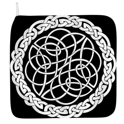 Black And White Celtic Knot Print Hand Towel