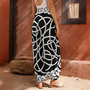 Black And White Celtic Knot Print Harem Pants