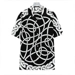 Black And White Celtic Knot Print Hawaiian Shirt