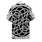 Black And White Celtic Knot Print Hawaiian Shirt