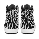 Black And White Celtic Knot Print High Top Leather Sneakers