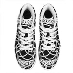 Black And White Celtic Knot Print High Top Leather Sneakers