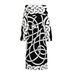 Black And White Celtic Knot Print Hooded Bathrobe