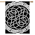 Black And White Celtic Knot Print House Flag