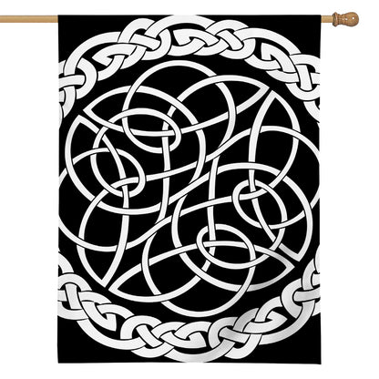 Black And White Celtic Knot Print House Flag