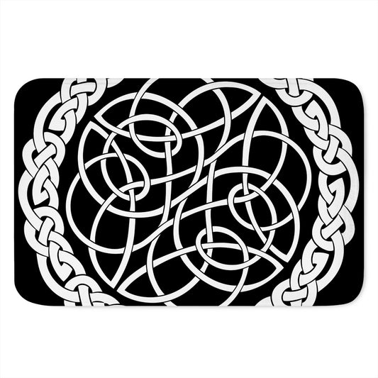 Black And White Celtic Knot Print Indoor Door Mat