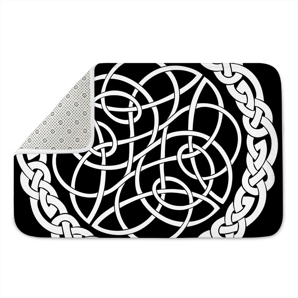 Black And White Celtic Knot Print Indoor Door Mat