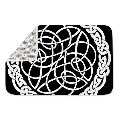 Black And White Celtic Knot Print Indoor Door Mat