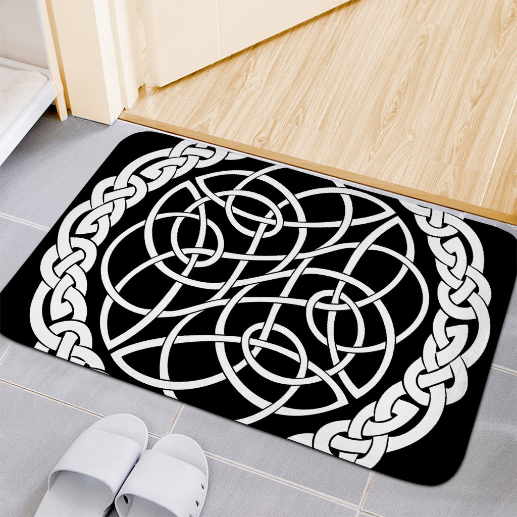 Black And White Celtic Knot Print Indoor Door Mat