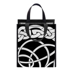 Black And White Celtic Knot Print Insulated Lunch Tote