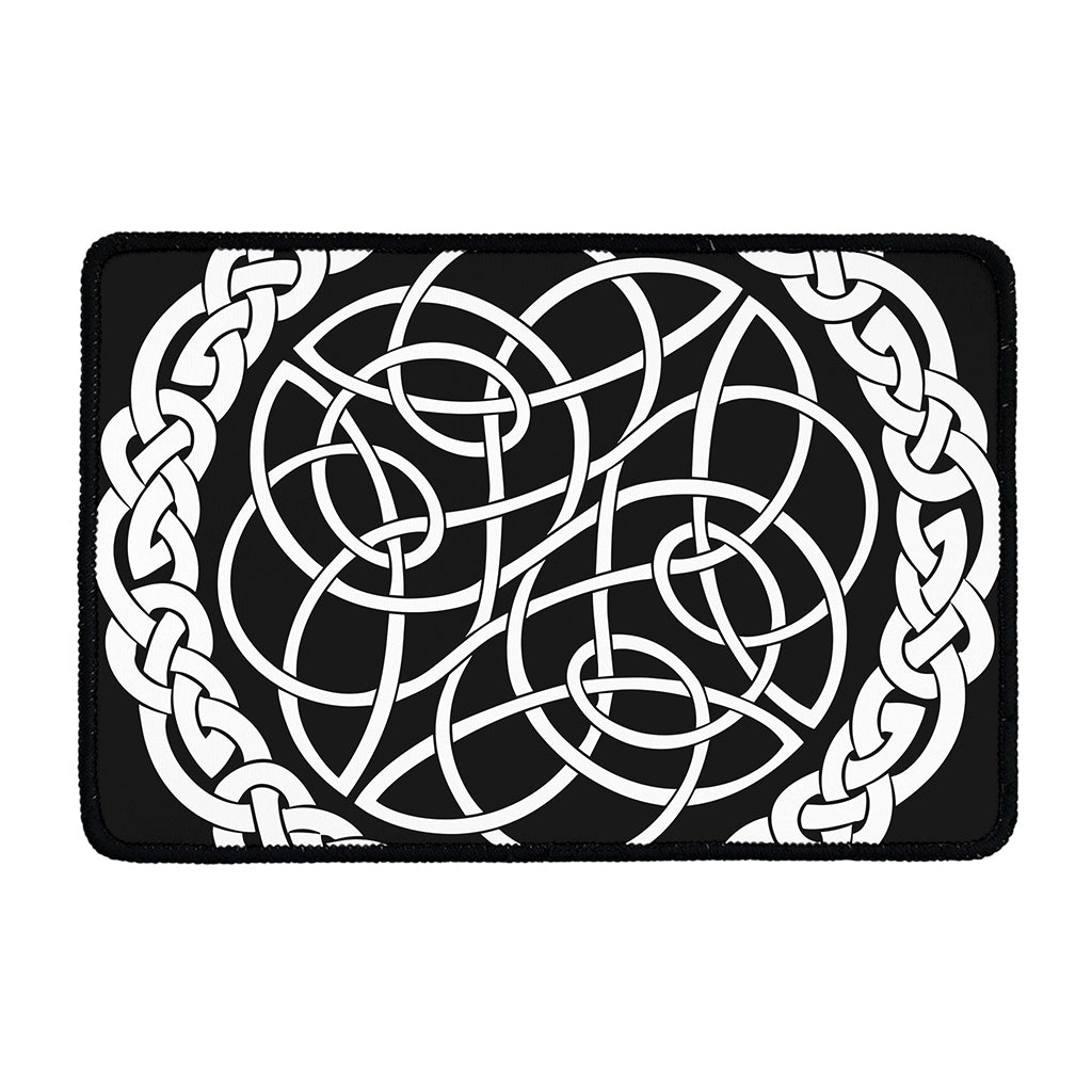 Black And White Celtic Knot Print Kitchen Mat