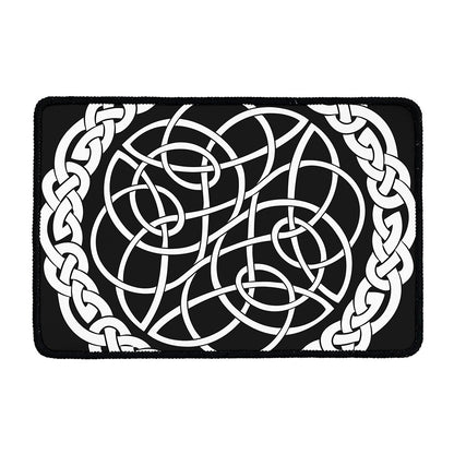 Black And White Celtic Knot Print Kitchen Mat