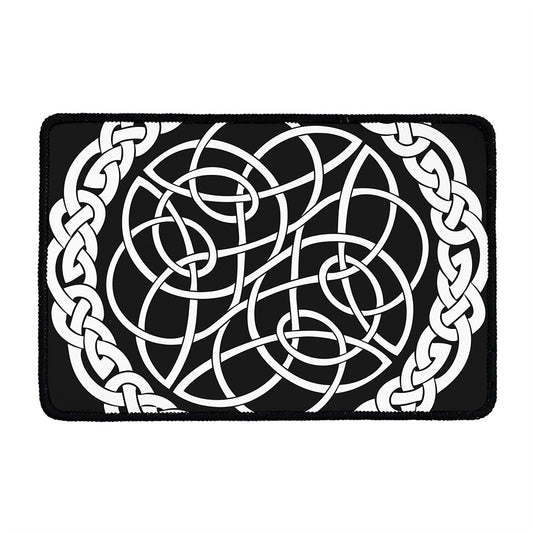 Black And White Celtic Knot Print Kitchen Mat