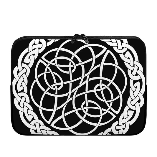 Black And White Celtic Knot Print Laptop Sleeve