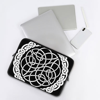 Black And White Celtic Knot Print Laptop Sleeve
