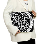 Black And White Celtic Knot Print Laptop Sleeve