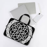 Black And White Celtic Knot Print Laptop Sleeve With Handle