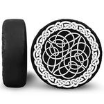 Black And White Celtic Knot Print Leather Spare Tire Cover