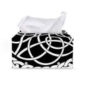 Black And White Celtic Knot Print Leather Tissue Box Cover