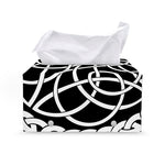 Black And White Celtic Knot Print Leather Tissue Box Cover
