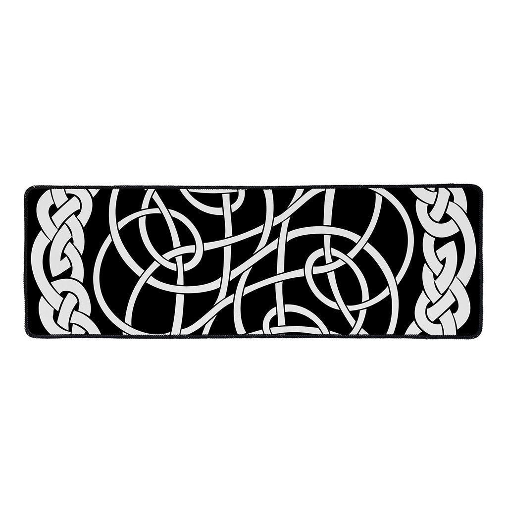 Black And White Celtic Knot Print Long Kitchen Mat