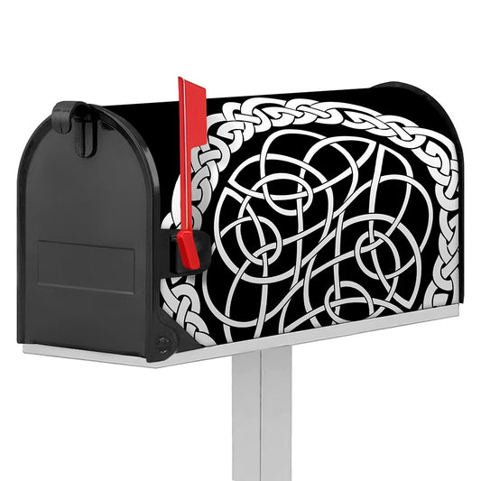 Black And White Celtic Knot Print Mailbox Cover