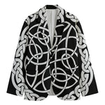 Black And White Celtic Knot Print Men's Blazer