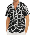 Black And White Celtic Knot Print Men's Deep V-Neck Shirt