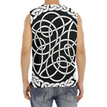 Black And White Celtic Knot Print Men's Fitness Tank Top