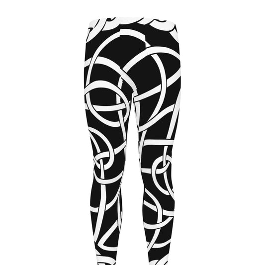 Black And White Celtic Knot Print Men's leggings
