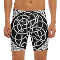 Black And White Celtic Knot Print Men's Long Boxer Briefs