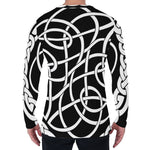 Black And White Celtic Knot Print Men's Long Sleeve T-Shirt