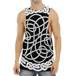 Black And White Celtic Knot Print Men's Muscle Tank Top