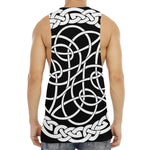 Black And White Celtic Knot Print Men's Muscle Tank Top