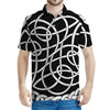 Black And White Celtic Knot Print Men's Polo Shirt