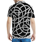 Black And White Celtic Knot Print Men's Polo Shirt